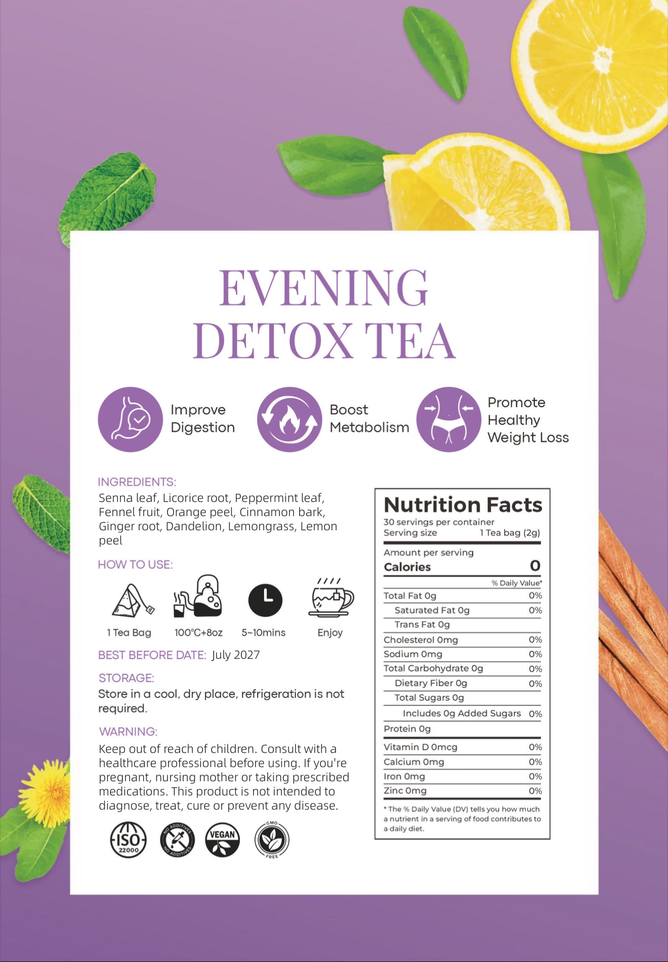 30 Night Luxury Detox Tea